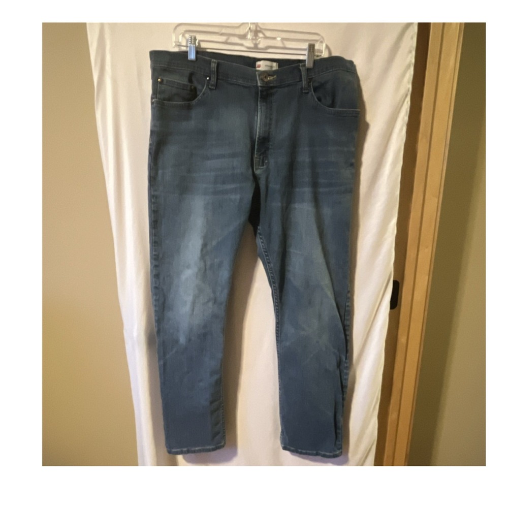 Wrangler Premium Quality Straight Fit Men's Jeans‎ Blue Denim Zip 38W/32L